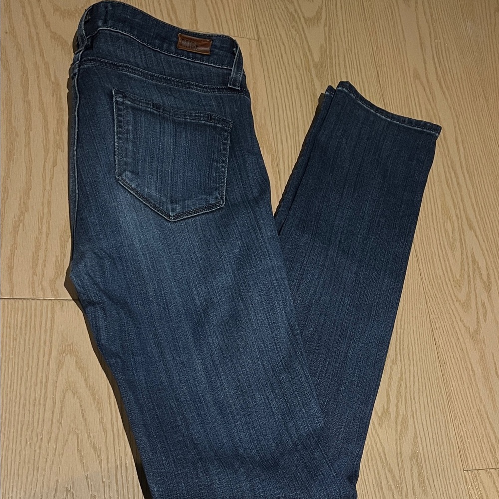 PAIGE Women's Deep Indigo Straight Leg Jeans